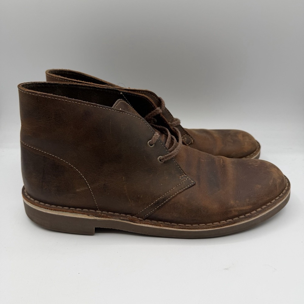 Clarks Bushacre 2 Chukka Boots Mens Sz 10 M Brown Beeswax Leather Ankle 15522